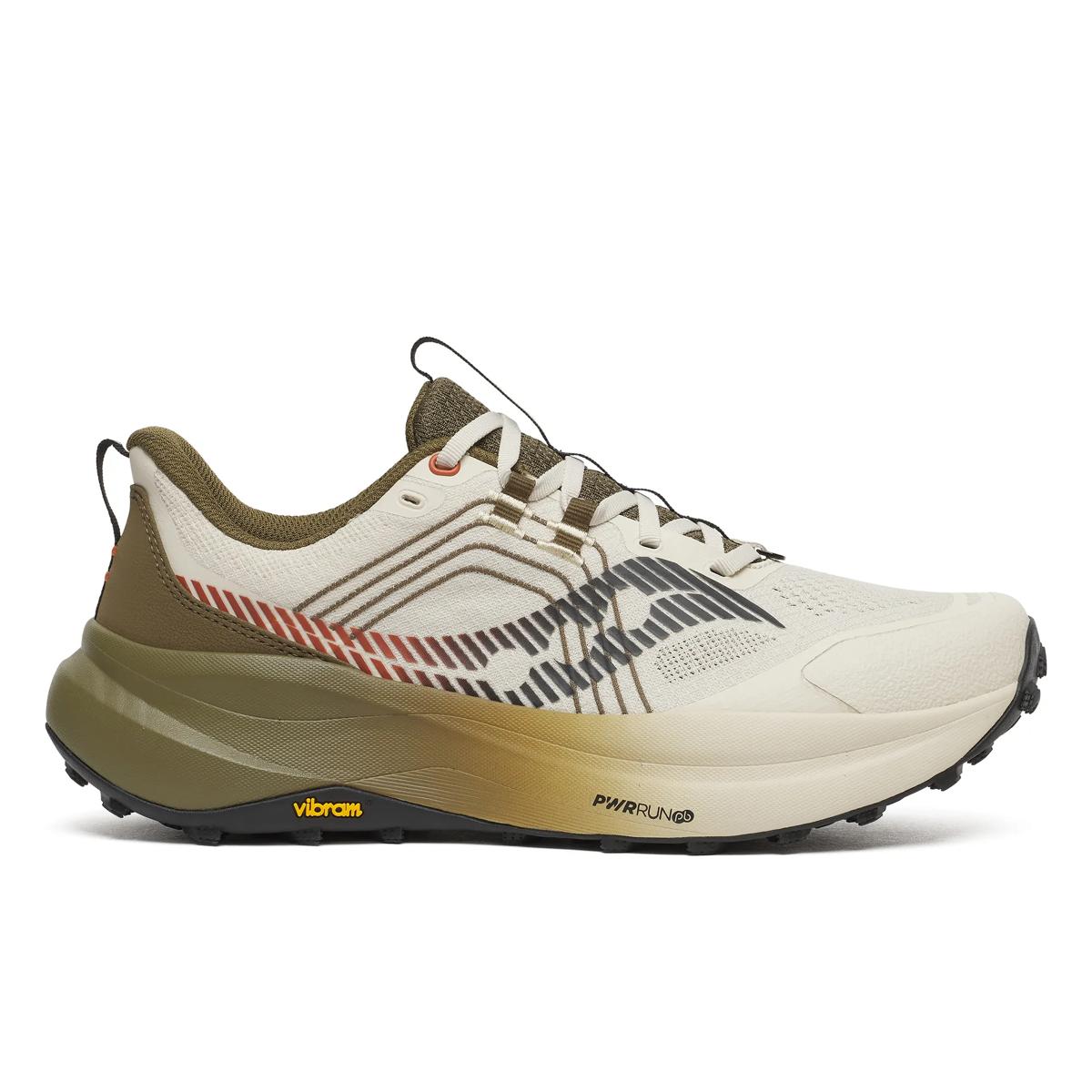 Men's Saucony Xodus Ultra 4. Eggshell/Field. Lateral view.