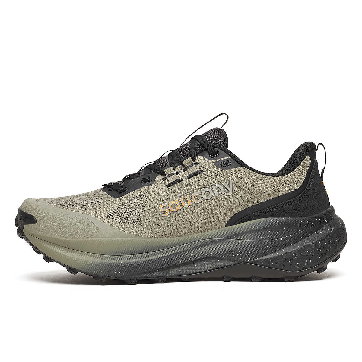 Men's Saucony Xodus Ultra 4. Laurel/Black. Medial view.