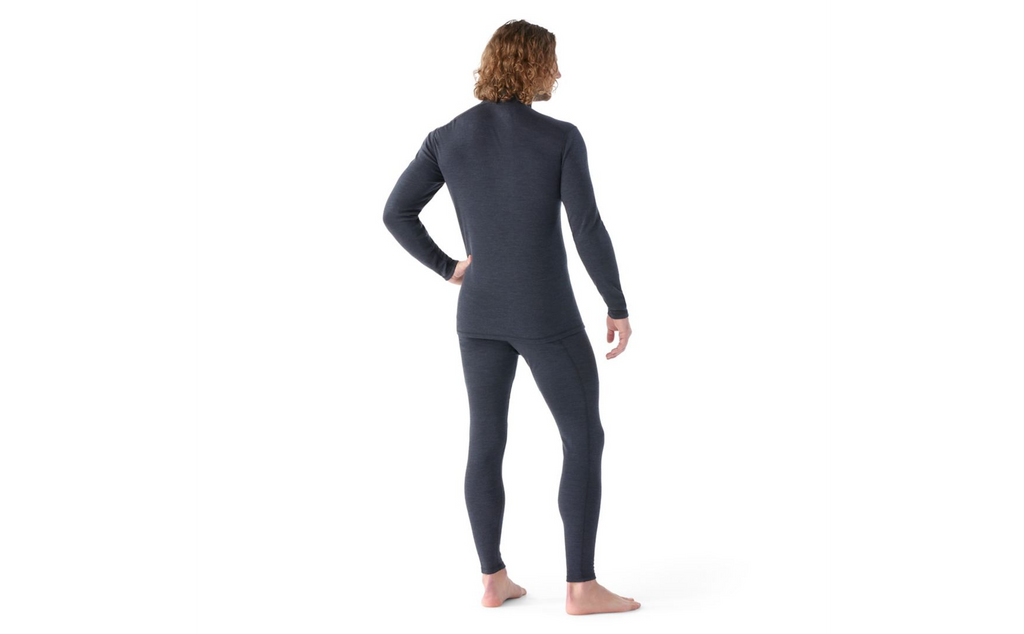 Men's Smartwool Thermal Merino Base Layer Quarter Zip | Black | Rear View