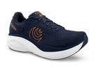 Men's Topo Atmos 2. Navy upper. White midsole. Lateral view.