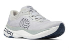 Men's Topo Aura 2. Light Grey upper. White midsole. Lateral view.