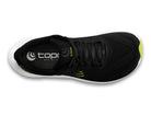 Men's Topo Cyclone 3. Black upper. White midsole. Top view.