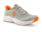 Men's Topo Fli-Lyte 5. Grey upper. White midsole. Lateral view.