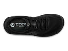 Men's Topo Magnifly 6. Black upper. Dark Grey midsole. Top view.