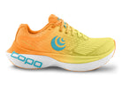 Men's Topo Specter 2. Orange upper. White midsole. Lateral view.