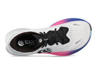 Men's Topo Specter 3. White upper. White/Teal midsole. Top view.