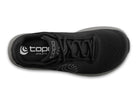 Men's Topo ST-6. Black upper. Dark Grey midsole. Top view.