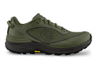 Men's Topo Traverse 2. Dark Green upper. Black midsole. Lateral view.