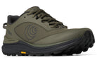 Men's Topo Traverse 2. Dark Green upper. Black midsole. Lateral view.