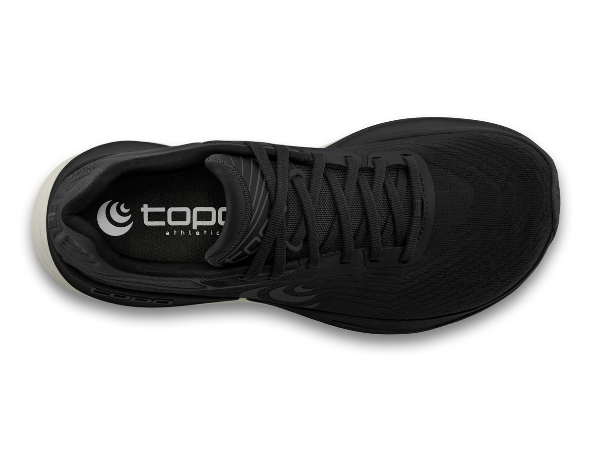 Men's Topo Athletic Ultrafly 5 in Black/Charcoal, top view