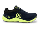 Men's Topo Athletic Ultrafly 5 in Navy/Lime, alternate lateral view