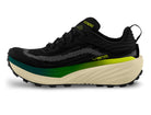 Men's Topo Vista. Black upper. Tan midsole. Medial view.