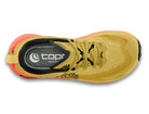 Men's Topo Vista. Yellow upper. Orange midsole. Top view.