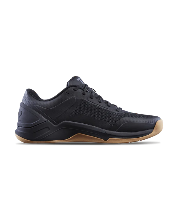 Men's TYR CXT-3. Black upper. Black midsole. Medial view.
