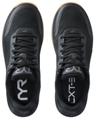 Men's TYR CXT-3. Black upper. Black midsole. Top view.