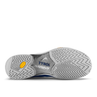Men's Tyrol Drive V. Blue upper. Grey midsole. Bottom view.