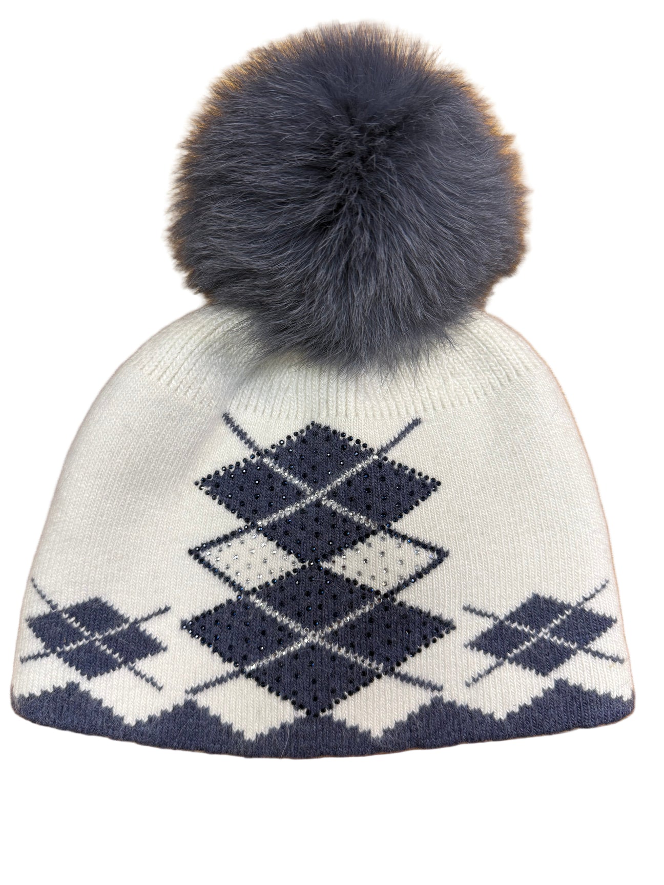 NEW MITCHIE\'S MATCHINGS women\'s crystal stripes and fox hat in black Mitchie main image 2