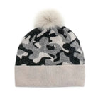 Mitchie's Matchings Animal Print Knitted Hat with Finn Raccoon Fur Pom Women's