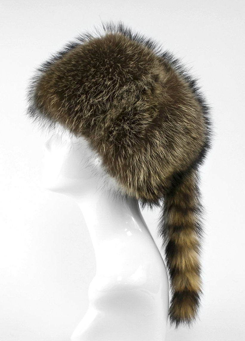 Mitchie's Matchings Natural Raccoon Crocket Hat Women's