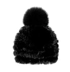Mitchie's Matchings Rabbit Fur Knitted Hat with Fur Pom Women's