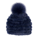Mitchie's Matchings | Rabbit Fur Knitted Hat with Fur Pom | Women's