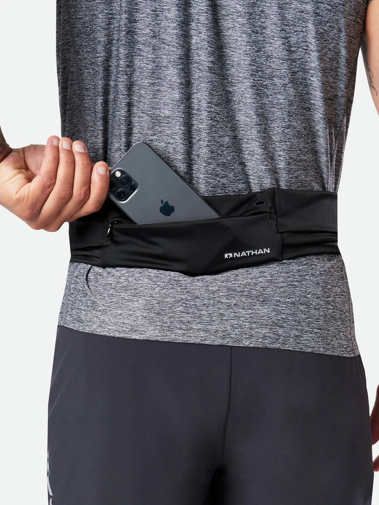 Nathan Adjustable-Fit Zipster 2.0. Black. Rear view.