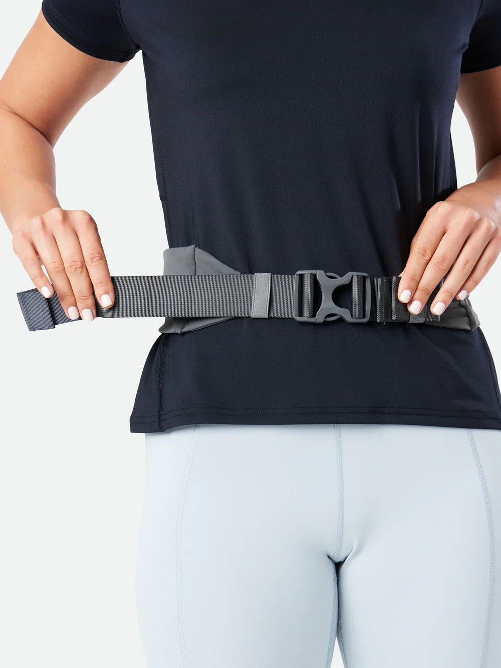 Nathan Adjustable-Fit Zipster 2.0. Gravity Grey. Front view.