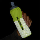 Nathan HyperNight Pinnacle Soft Flask 14 oz, Hi Viz Yellow/Hex Print.