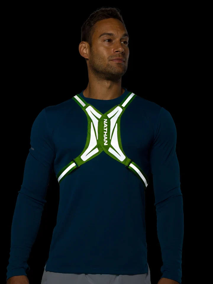 Nathan HyperNight Reflective Vest Lite, Safety Yellow, front view.