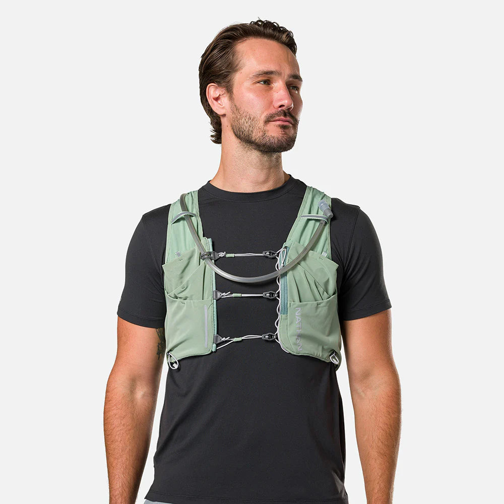 Nathan Pinnacle Pro 12 liter hydration race vest. Sage Green