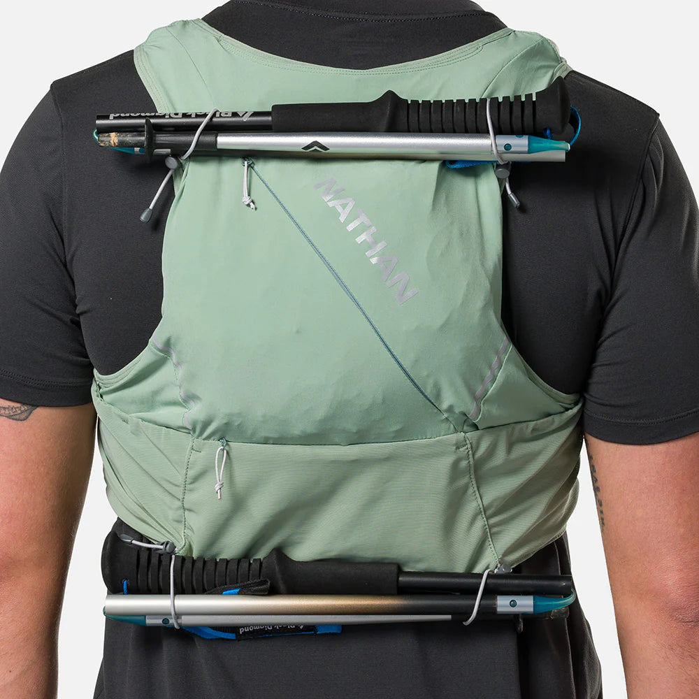 Nathan Pinnacle Pro 12 liter hydration race vest. Sage Green
