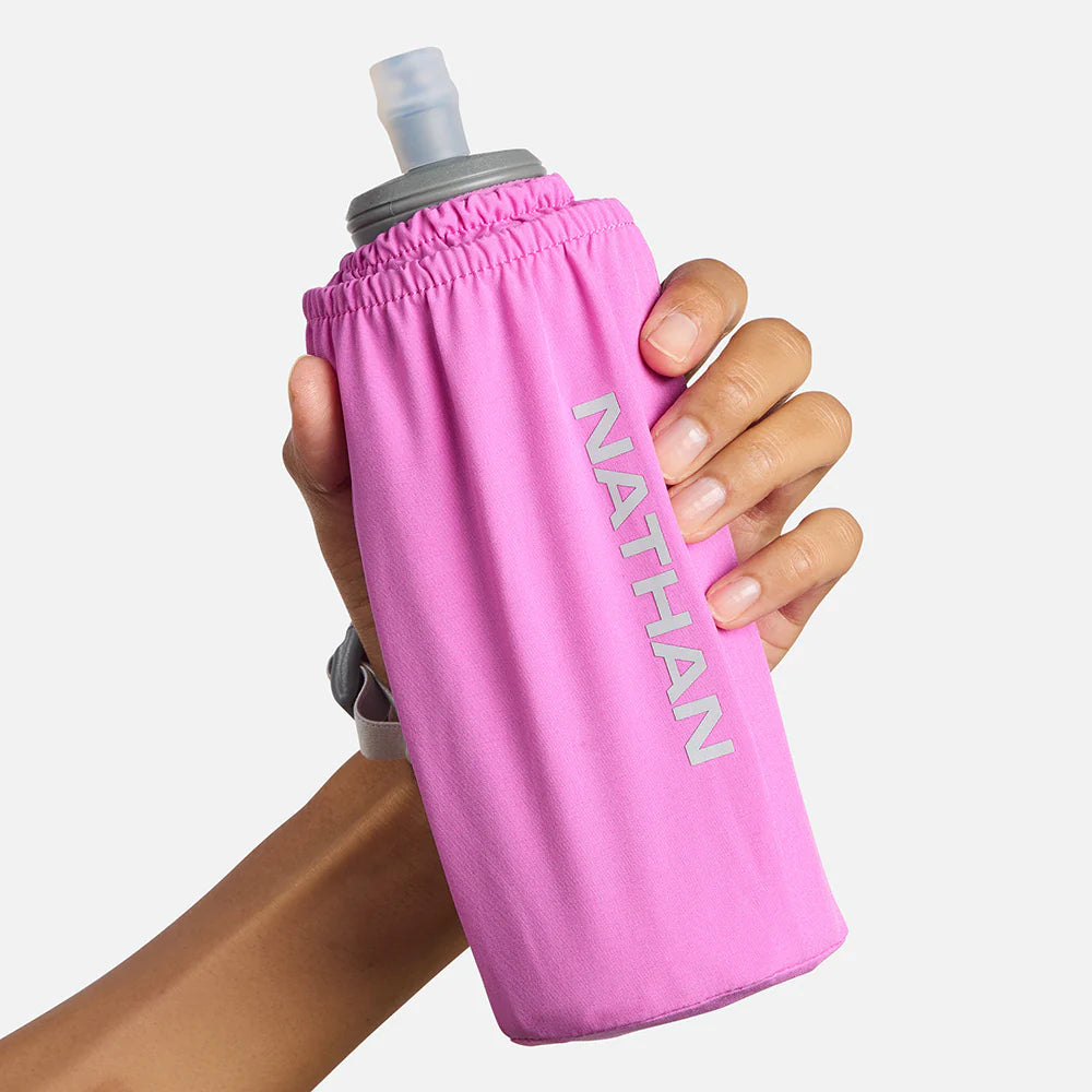 Nathan Pinnacle Soft Flask Insulated. 18oz. Pink.