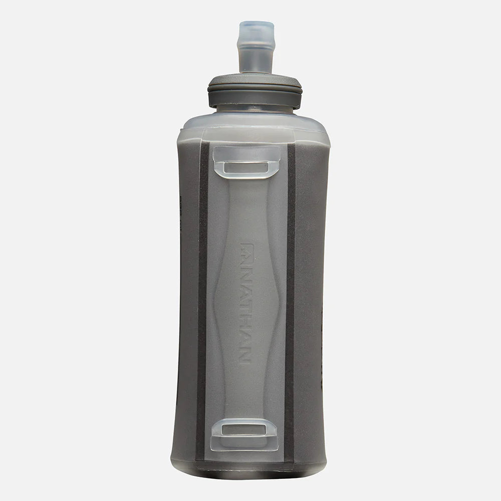 Unisex Nathan Pinnacle Soft Flask Insulated Handheld 18oz Bottle. Grey.