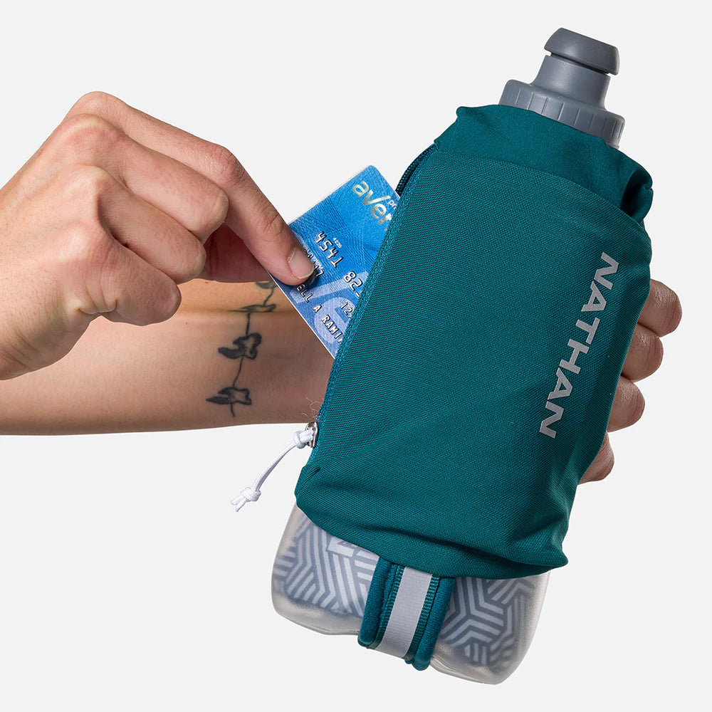 Nathan Speed Draw 2 Insulated. 18oz. Deep Teal/Reflective Silver