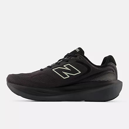 New Balance 1080 v15 men's running shoe in Black/Faded Black/Olivine — medial view