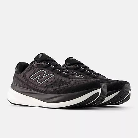 New Balance 1080 v15 men's running shoe in Black/White — angled view
