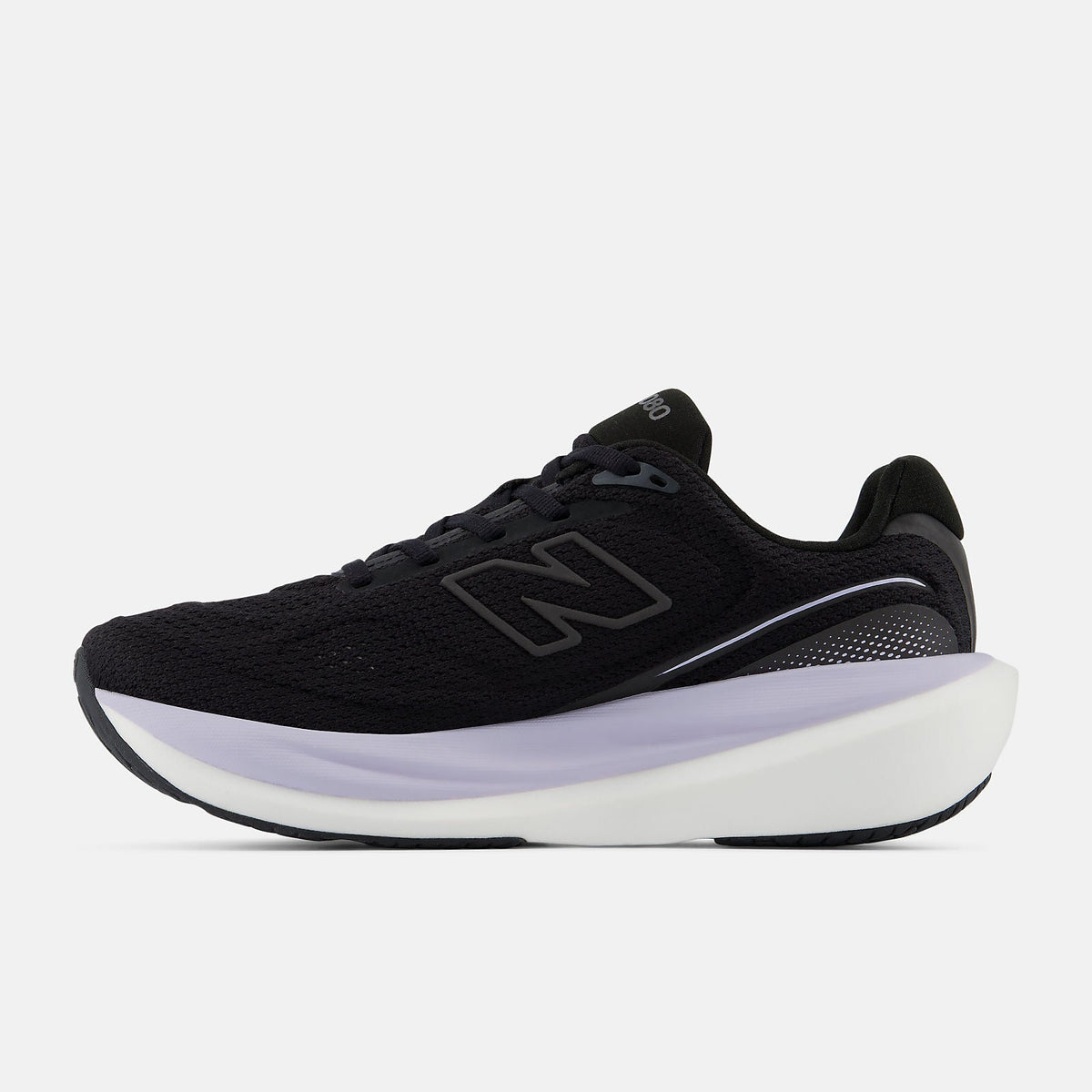 New Balance 1080 v15 women's running shoe in Black/Smoked Violet — medial view