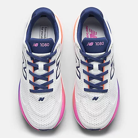 New Balance 1080 v15 women's running shoe in Sea Salt/Blue Oyster — top view