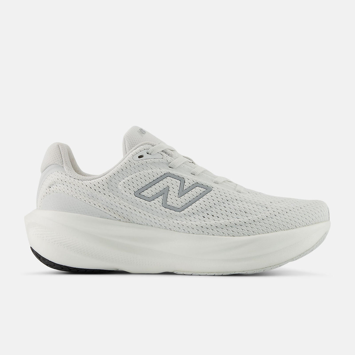 New Balance 1080 v15 women's running shoe in White/Silver Metallic — lateral view
