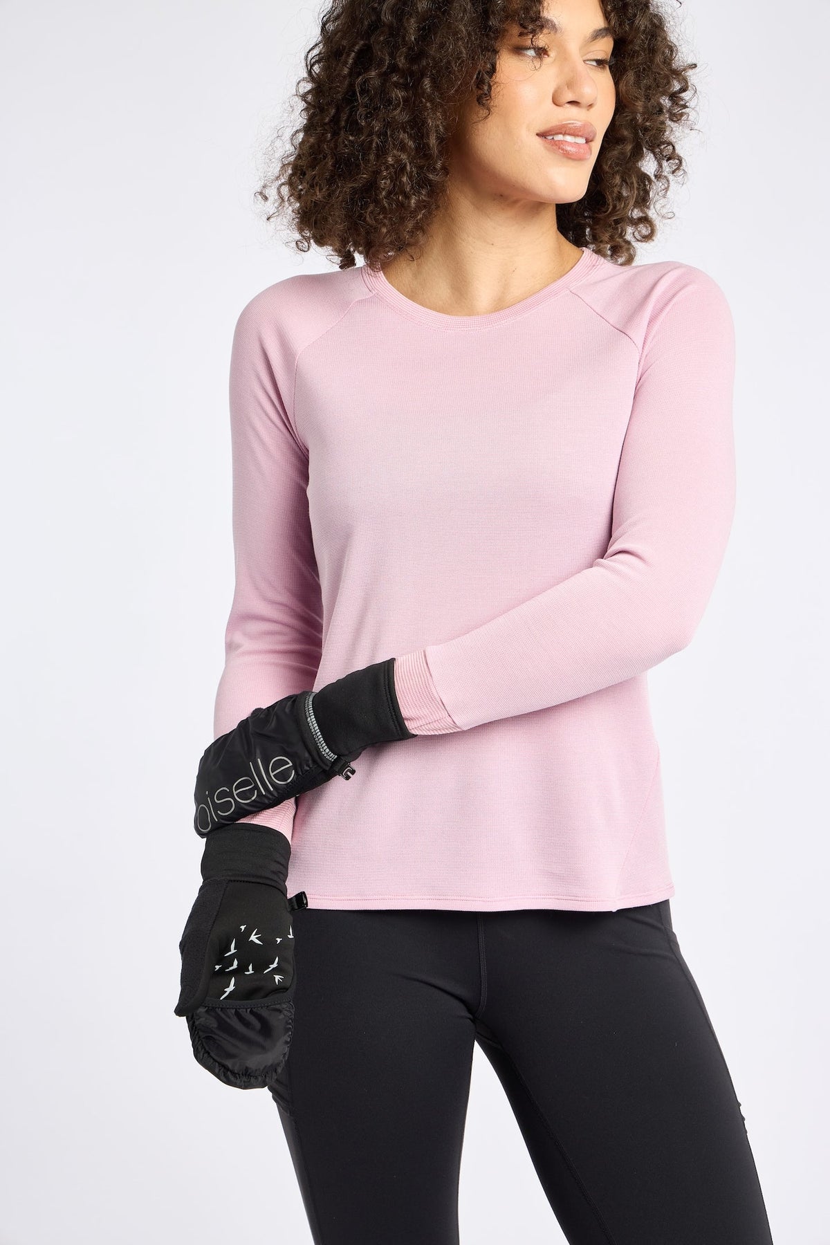 Women's Oiselle Bad Weather Gloves. Black.