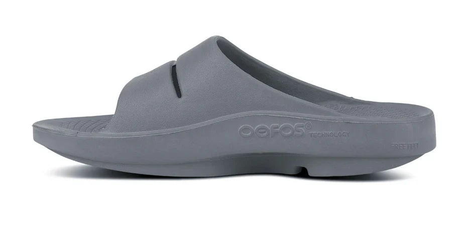 Unisex Oofos OOahh Slide Slate medial view
