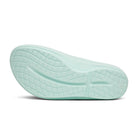 Oofos Oolala Limited Thong. Mint colorway with floral pattern. Bottom view.