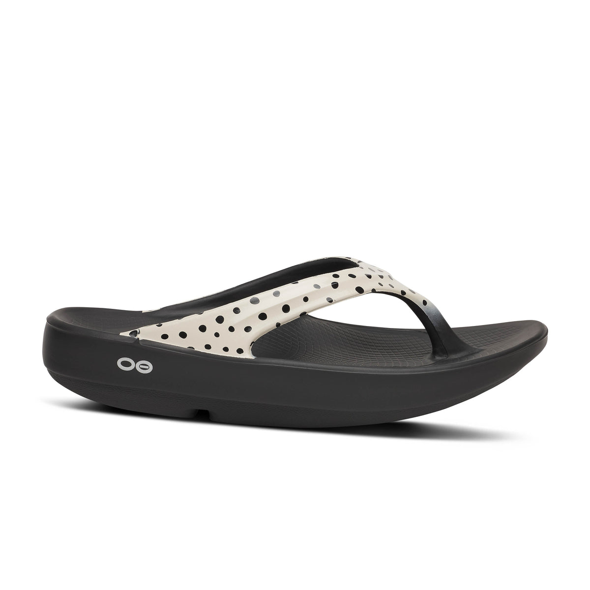 Women's Oofos OOlala Limited Sandal in Pebble, side view