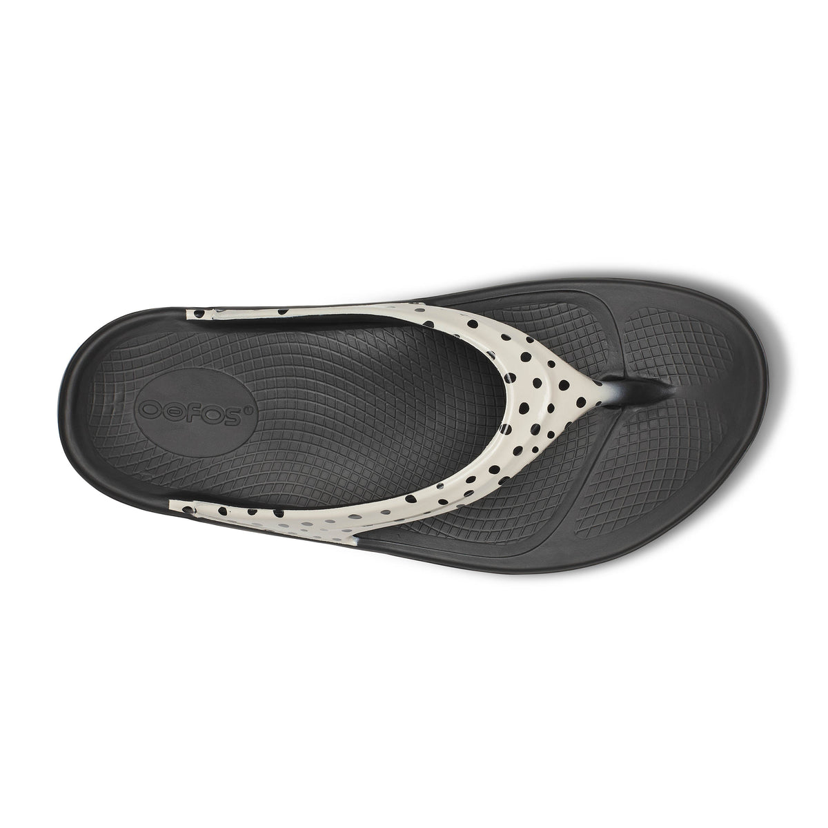 Women's Oofos OOlala Limited Sandal in Pebble, top view