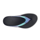 Women's Oofos Oomega Luxe. Teal/Black. Top view.