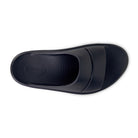 Womens Oofos Oomega Ooahh. Black. Top view.