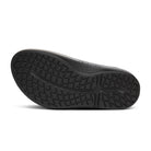 Women's OOFOS OOmega OOlala Luxe Sandal in Latte Fade. Gold and black. Bottom view.