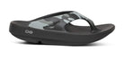 OOFOS OOriginal Sport Sandal in Night Camo. Camo upper and black midsole. Lateral view.