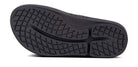OOFOS OOriginal Sport Sandal in Graphite. Gray upper and black midsole. Bottom view.