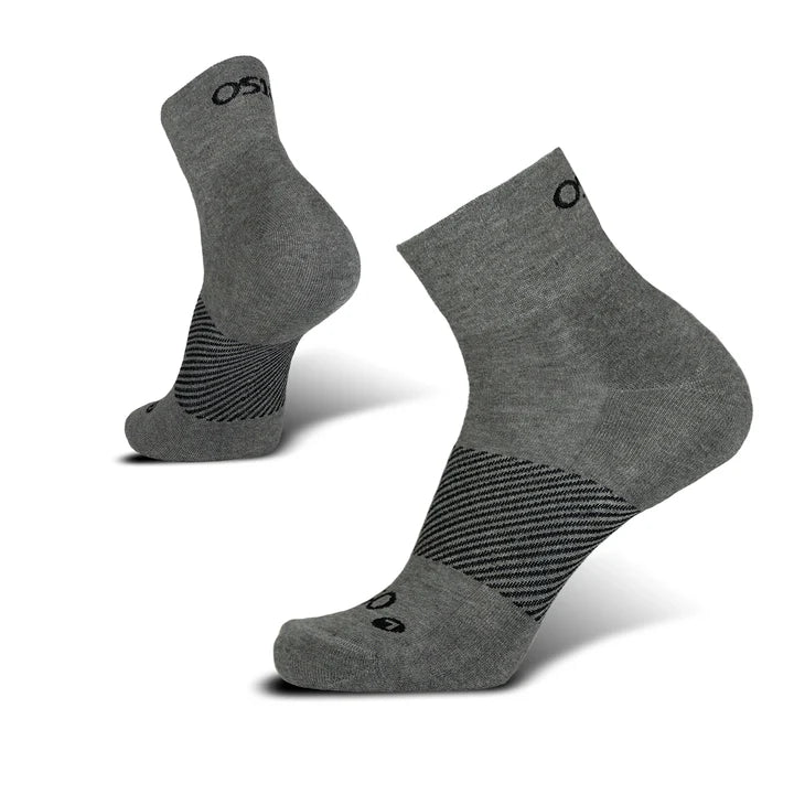 OS1st Wicked Comfort. Quarter Crew Socks. Charcoal.